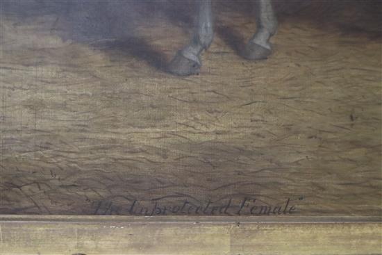 Richard Whitford (c. 1821-1890), The Unprotected Female, indistinctly signed, dated 1863 and inscribed, oil on canvas, 53 x 69cm
